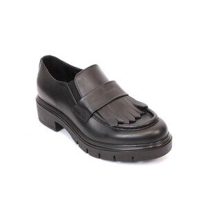 Kapogiro 314b Black Leather Comfort Loafers